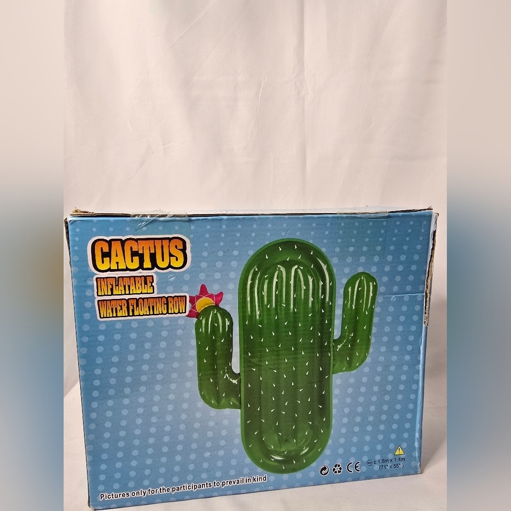 Cactus Inflatable Water Floatie For Pools Or Beach- New In Box- BOX WEAR